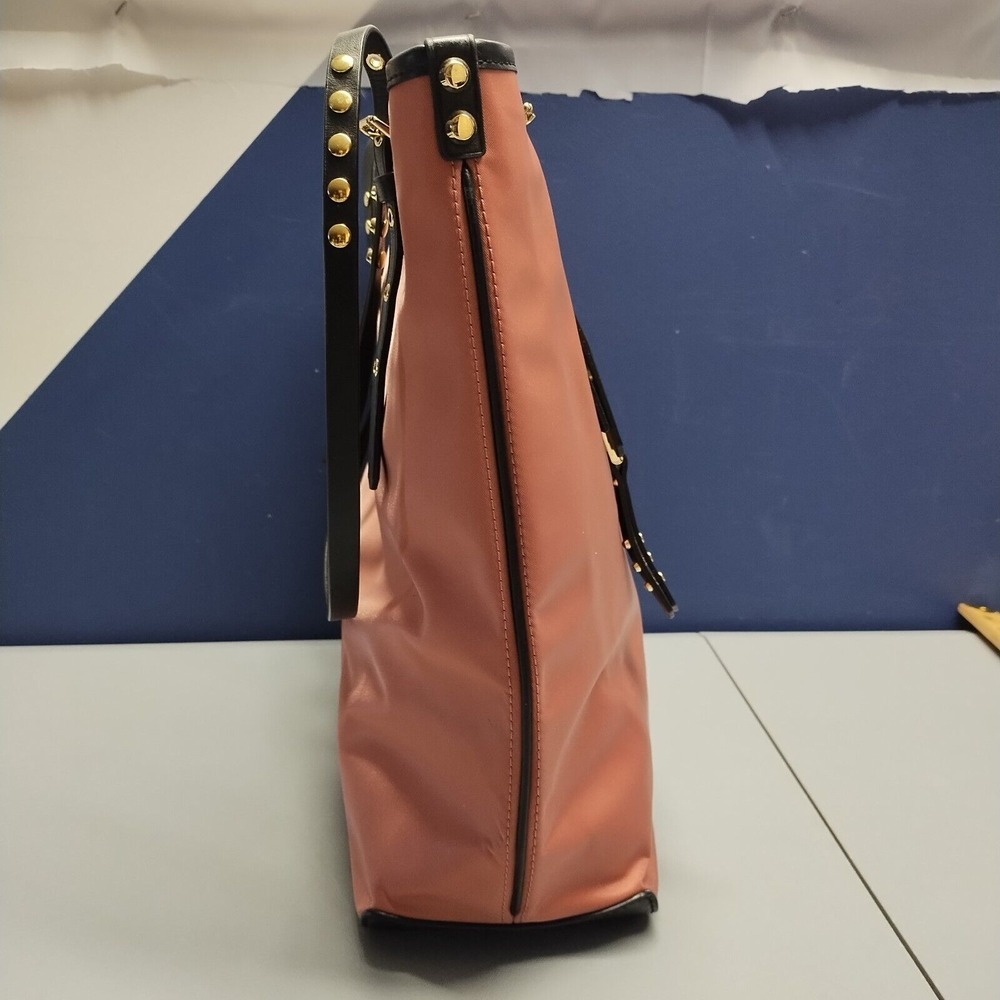 Michael Kors Large Leila Tote Purse Pink Black Nylon Leather Straps‎ 30S9LI1T3C - Picture 6 of 11